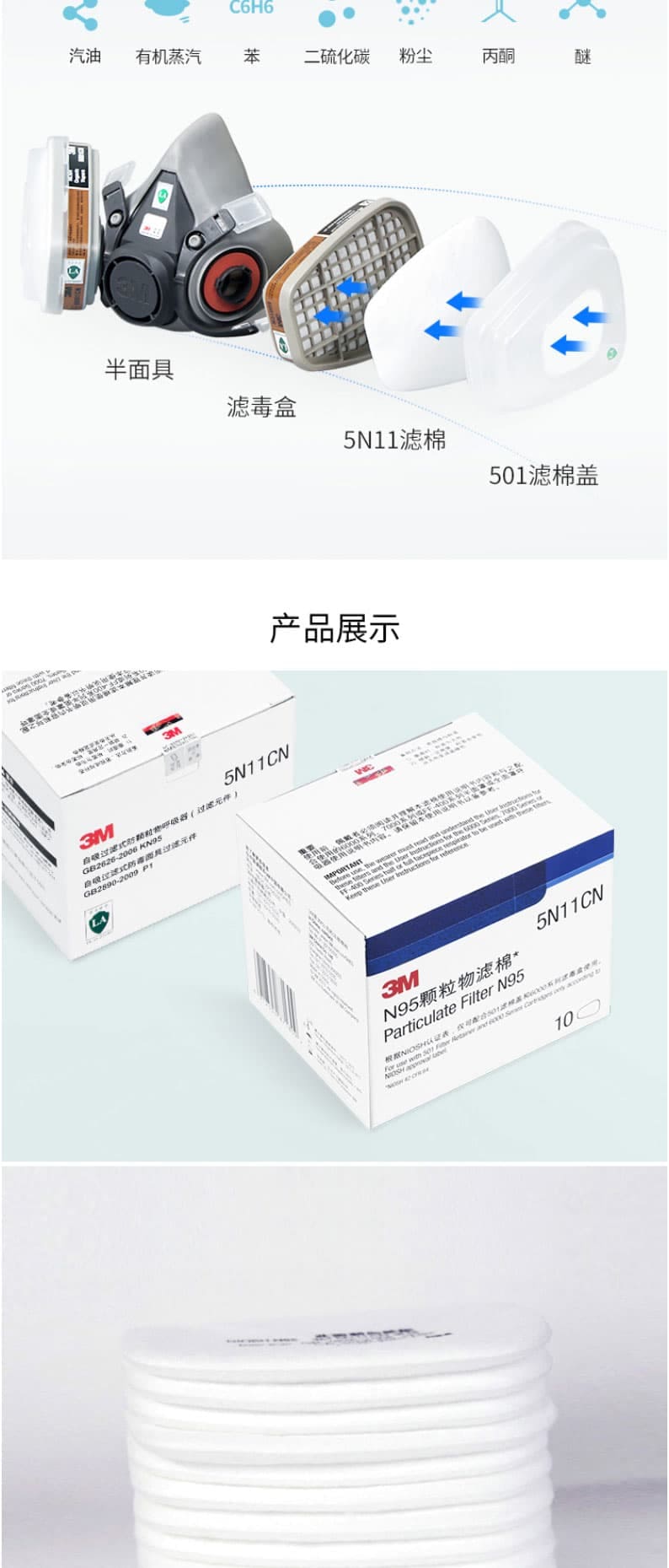 3M 5N11CN N95 過(guò)濾棉--廣州口罩商